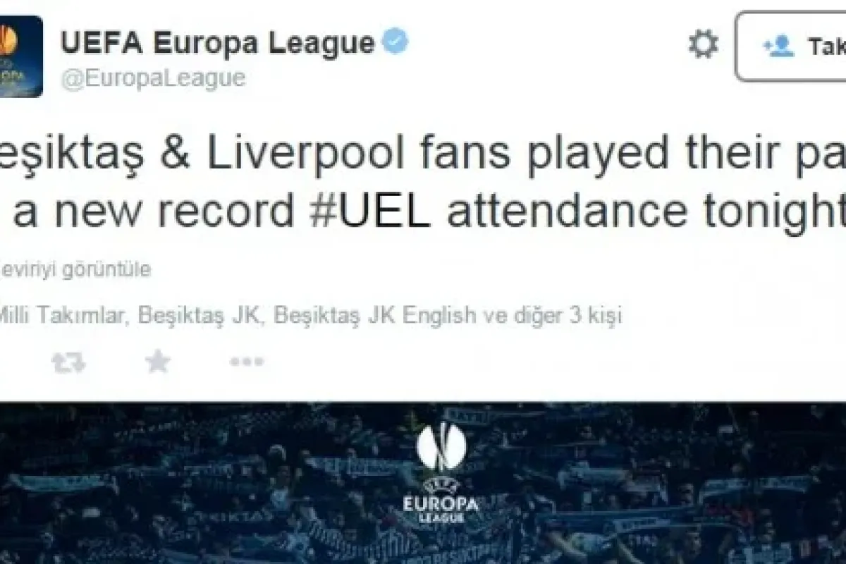Beşiktaş-Liverpool maçı rekor değilmiş !