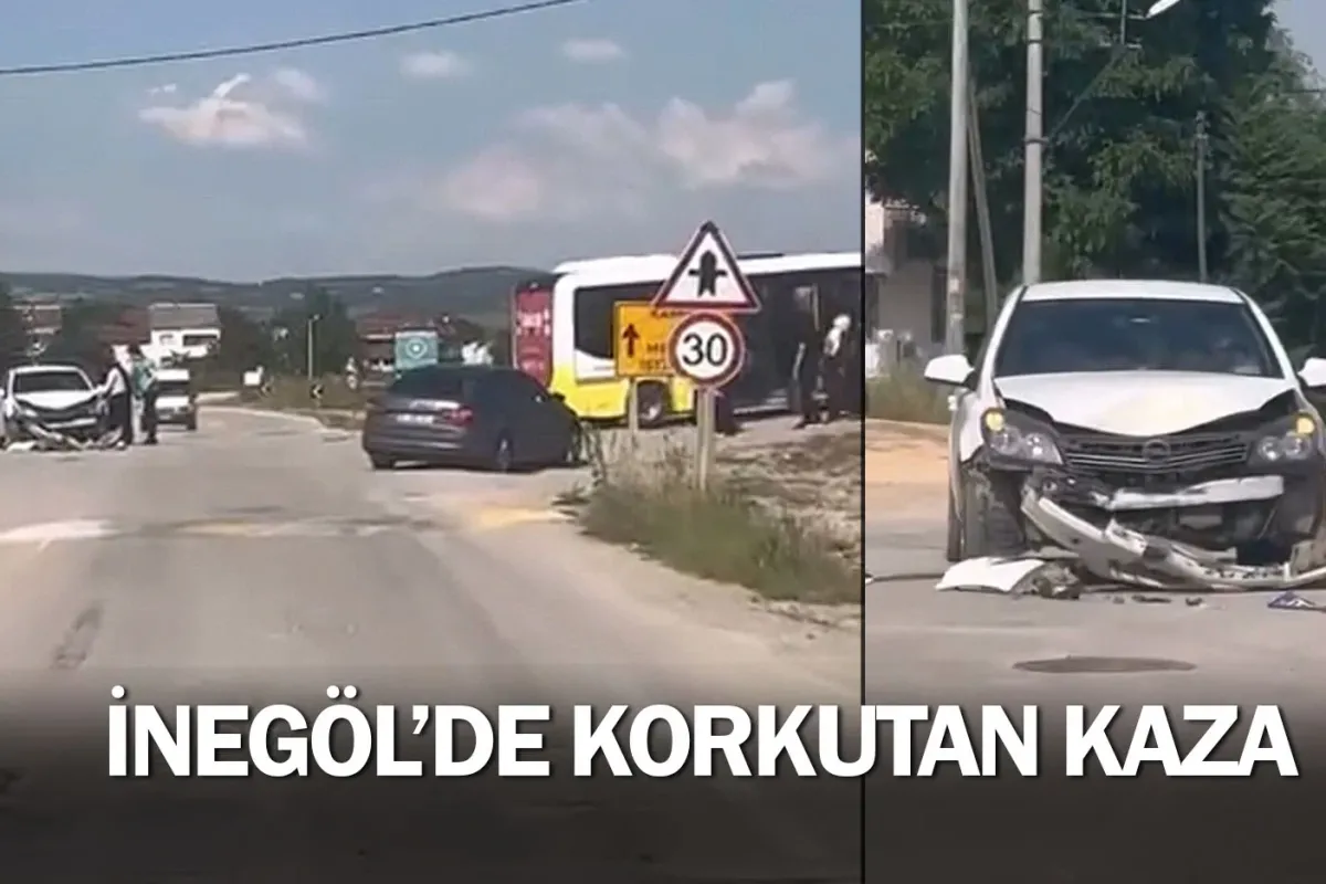 İnegöl'de korkutan kaza
