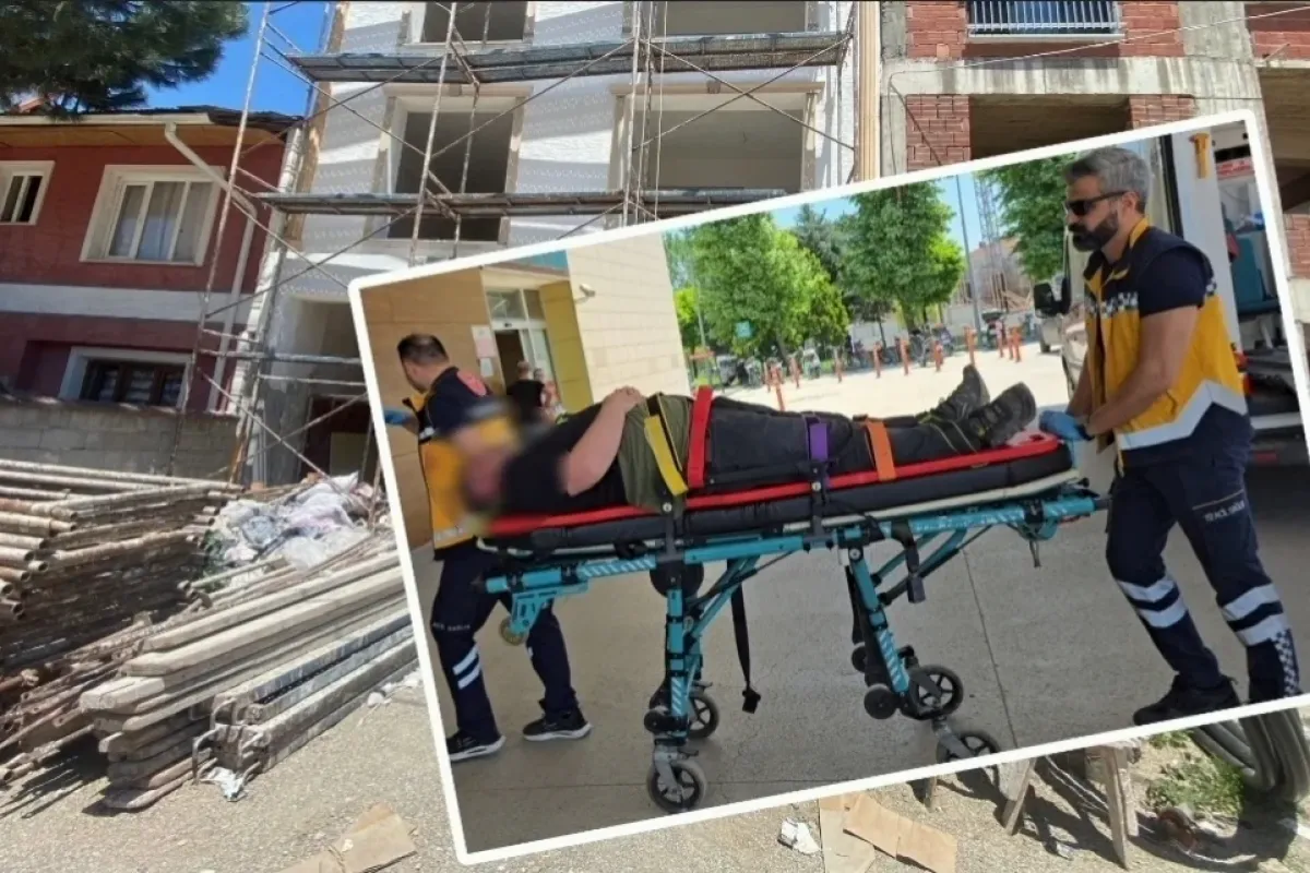 İnegöl'de yüksekten düşen usta yaralandı