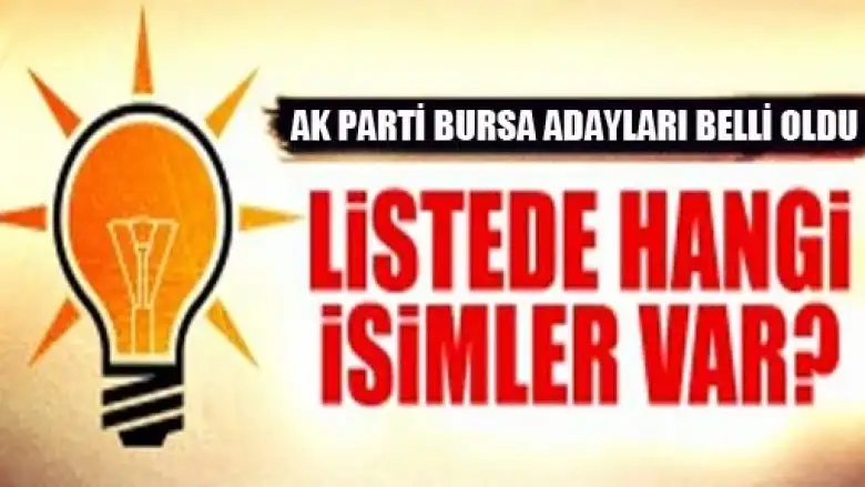 İşte AK Parti Bursa Milletvekili Adayları