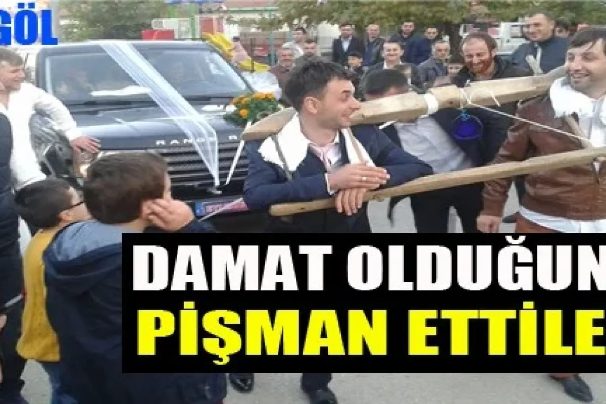 Damat ve sağdıç, gelin arabasını öküz boyunduruğu ile çekti
