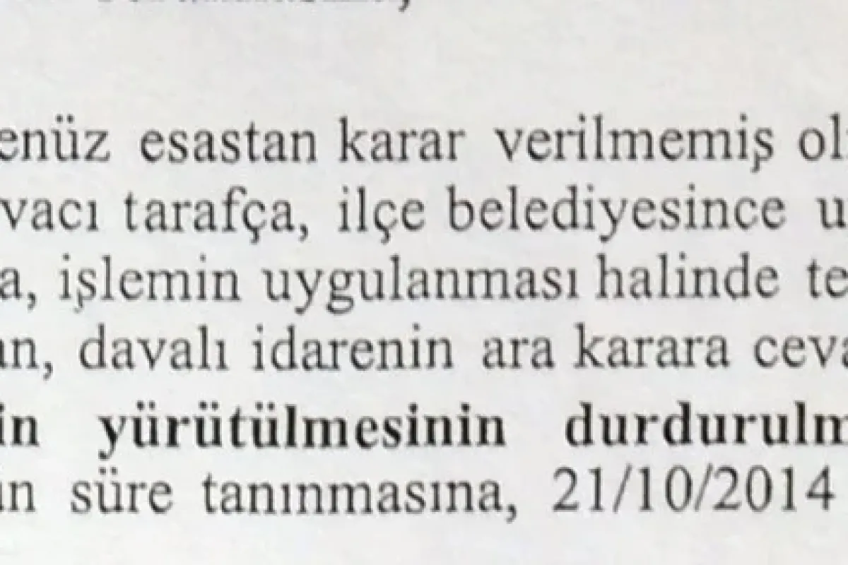 ’’yürütmeyi Durdurma’’ Kararı Yalanlandı