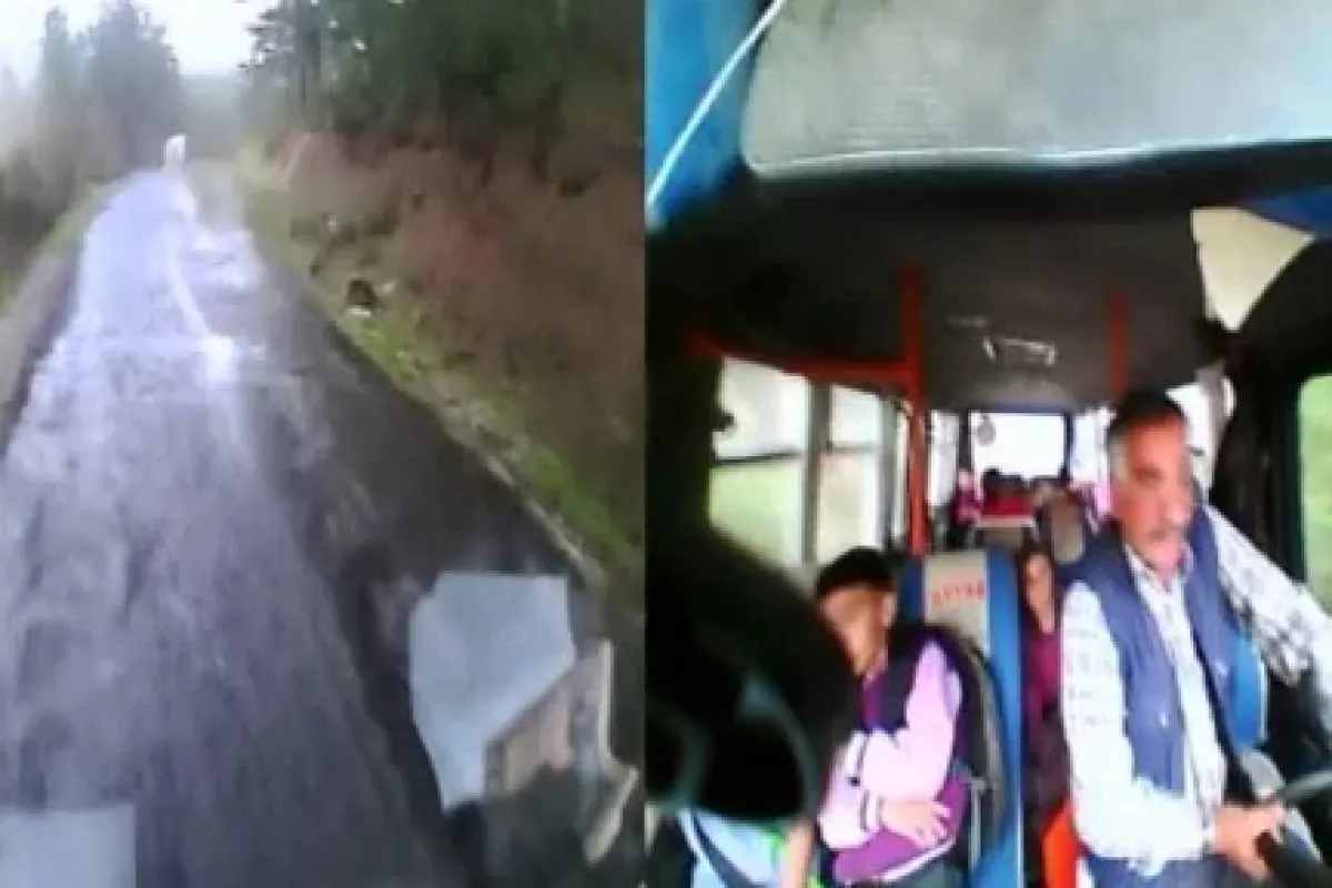 Öğrenci Servisi Böyle Kaza Yaptı