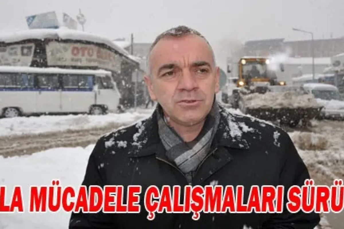 İnegöl'de karla mücadele çalışmaları sürüyor