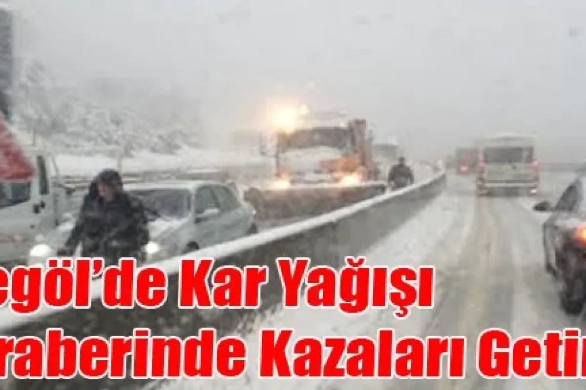 İnegöl'de Kar Yağışı Beraberinde Kazaları Getirdi