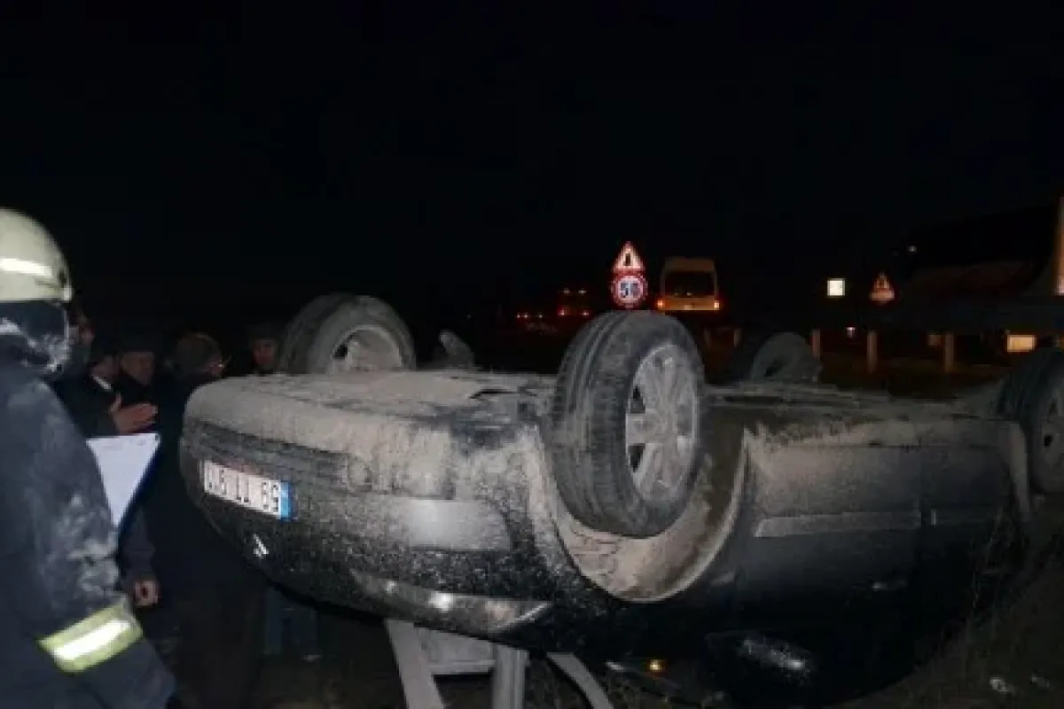 Bariyerlerin Arasına Sıkışan Araçtan Sağ çıktı