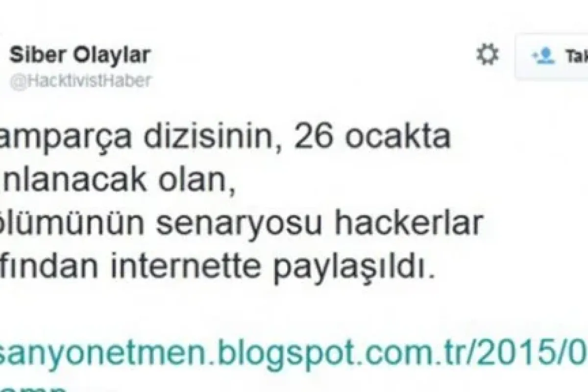 Ünlü Diziye Hacker şoku!