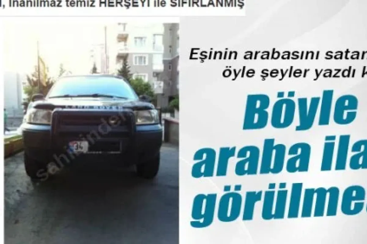 Sahibinden de efsane olan ilan!