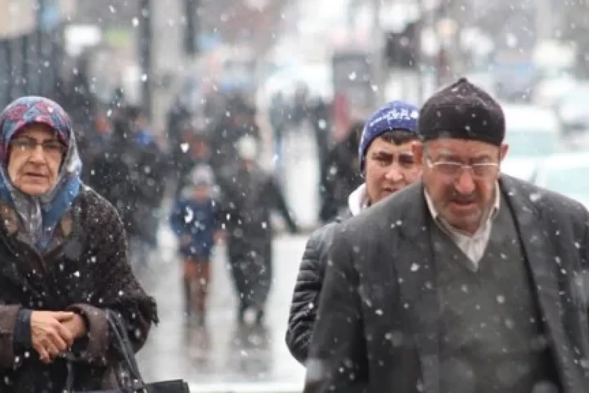 Erzurum’da kar yağışı