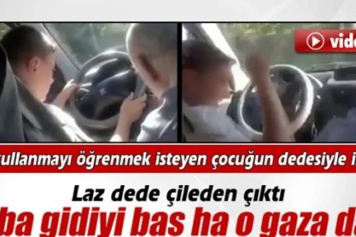 Karadenizli dede torununa araba kullanmayı öğret(em)iyor