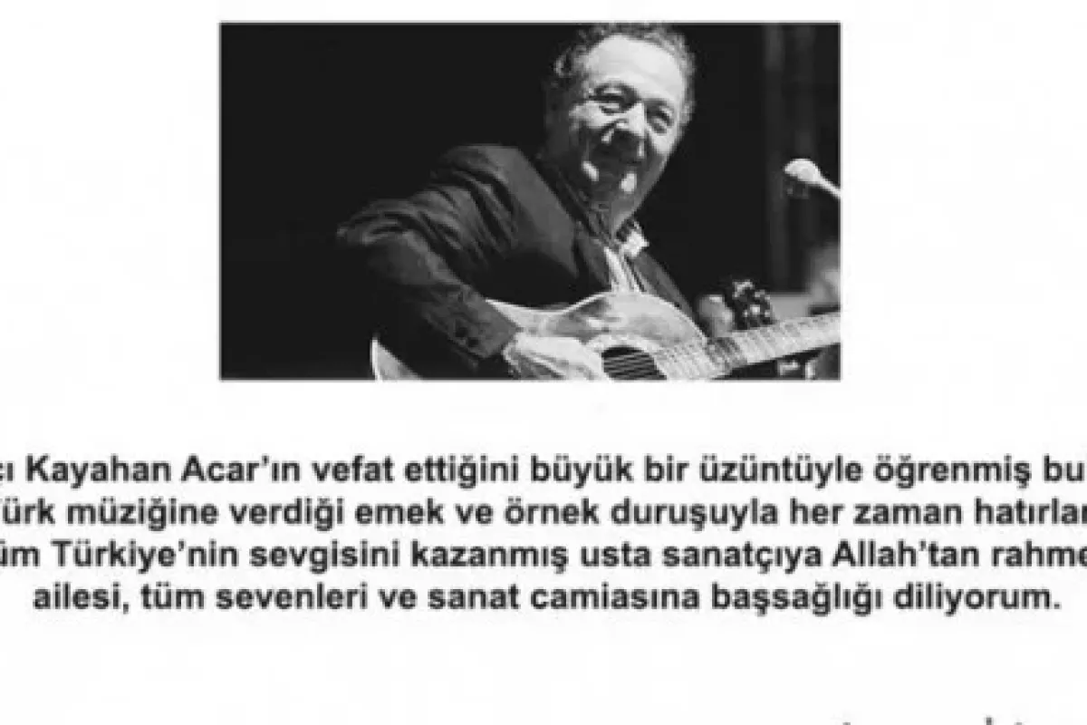 Bakan İslam’dan Kayahan için başsağlığı mesajı