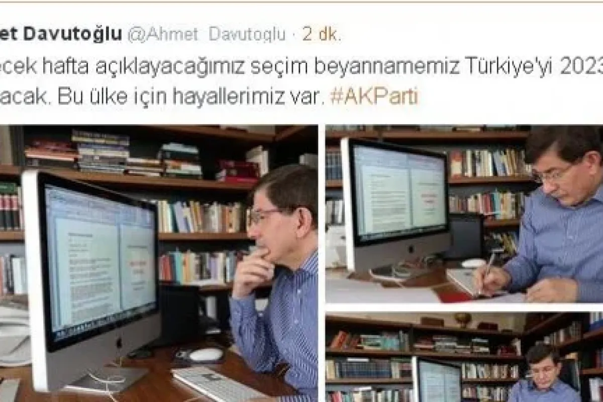 Davutoğlu, çalışma ofisinden fotoğraf paylaştı