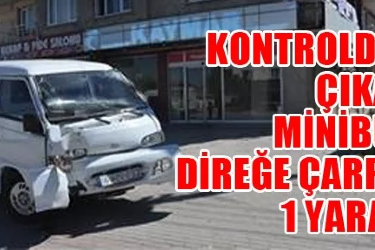 İnegöl'de Minibüs Direğe Çarptı:1 Yaralı