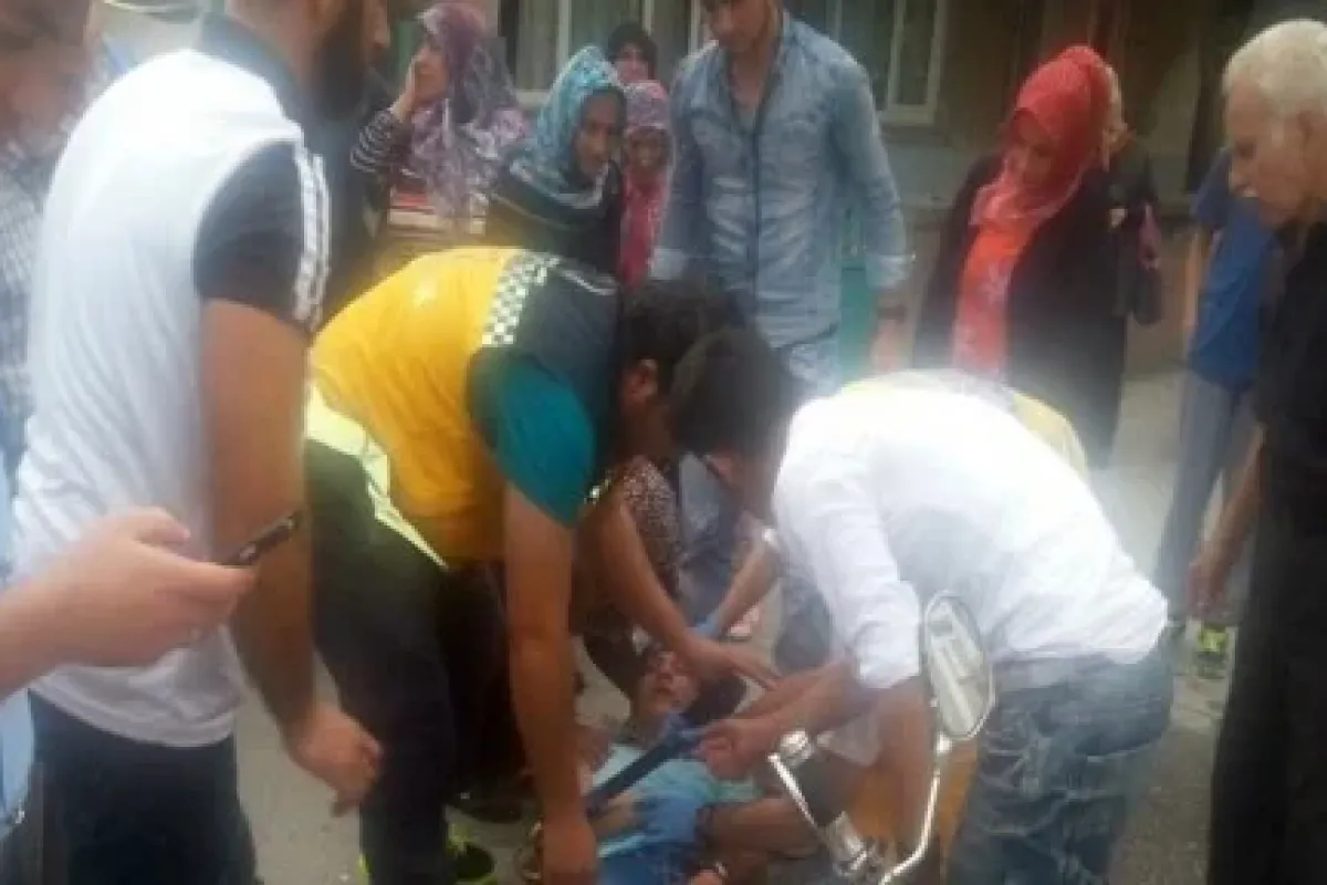 Motosiklet sürücüsünün dili boğazına kaçtı
