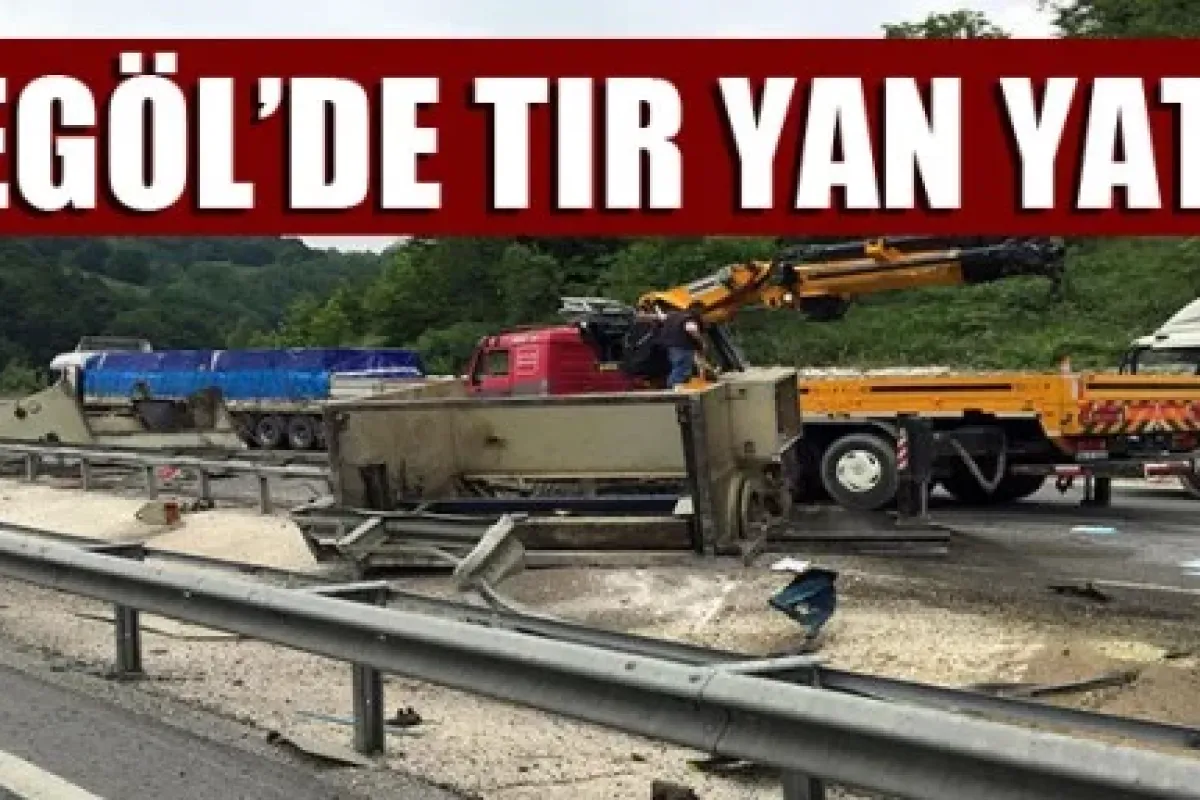 Bursa-Ankara karayolunda TIR yan yattı