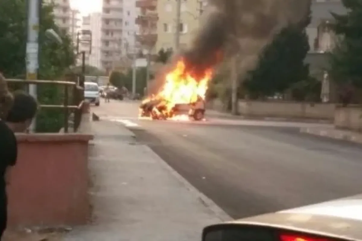 LPG’li araç alev alev yandı