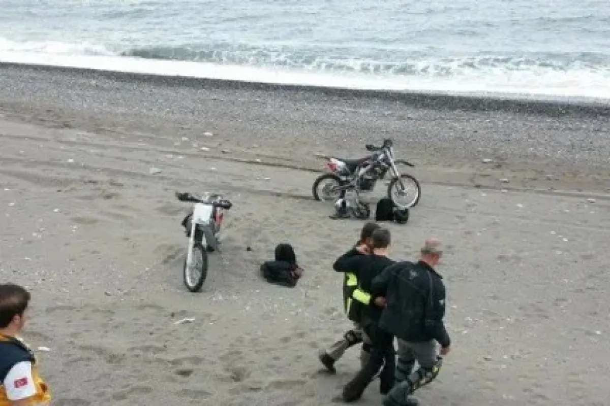 Motosikletli şov kazayla sona erdi