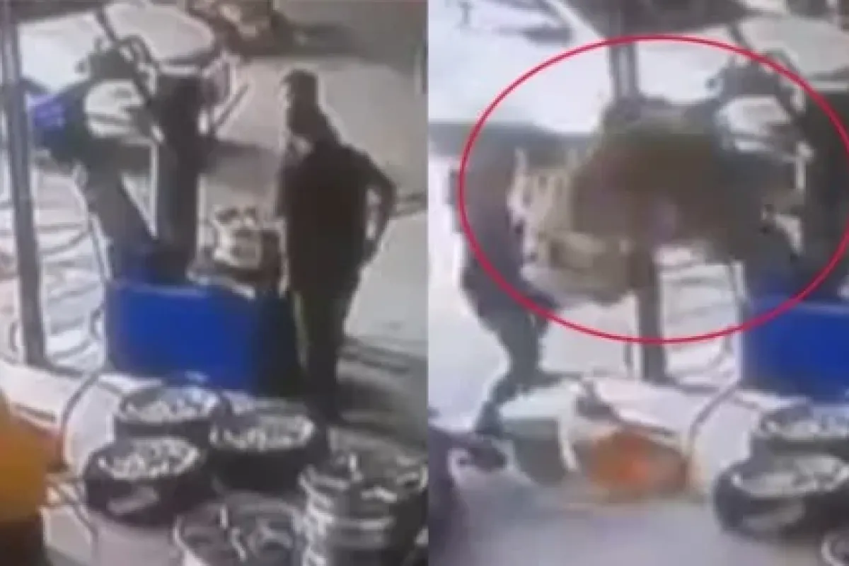 Patlayan lastik genci havaya uçurdu