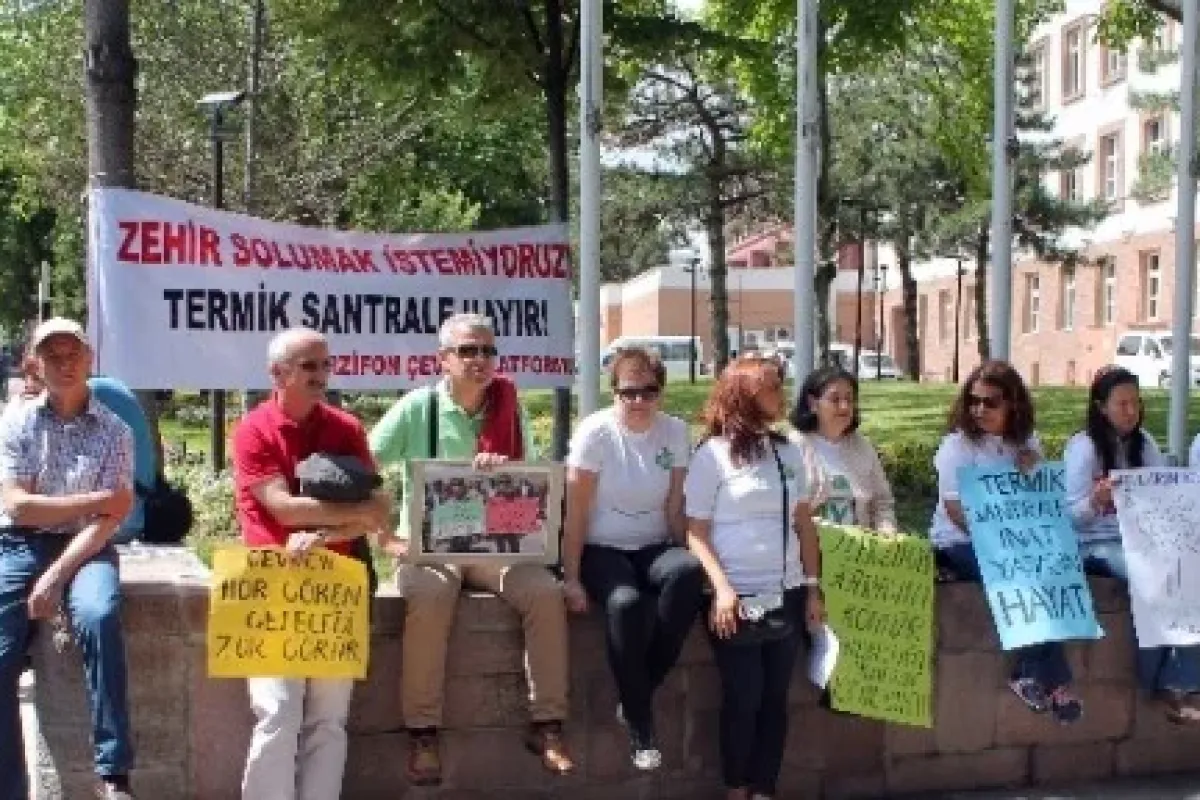 Termik santrali protesto ettiler