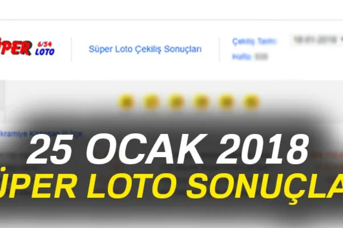 Süper Loto çekiliş sonuçları 25 Ocak 2018 MPİ Bilet sorgulama