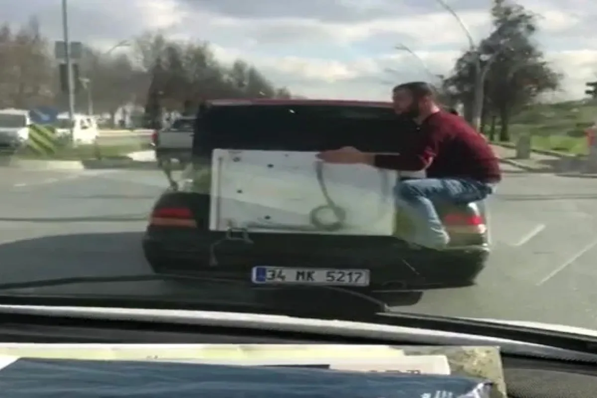 Bagajda Çamaşır Makinesiyle Akıl Almaz Yolculuk Kamerada