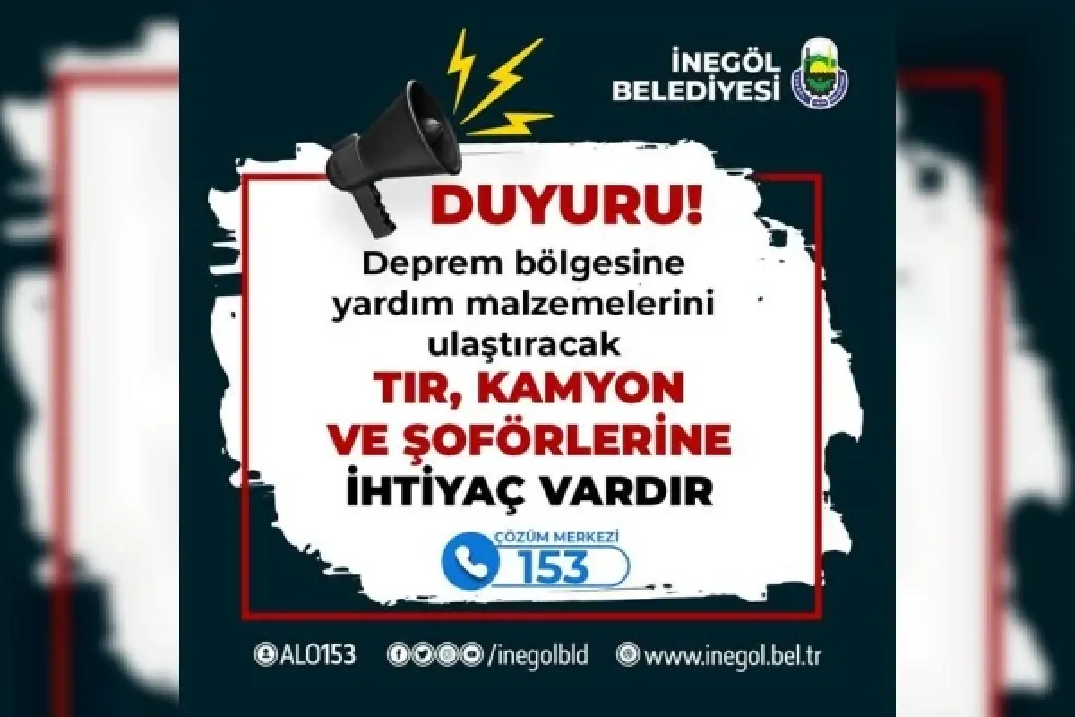 Yardım Malzemelerini Taşıyacak Tır Ve Kamyonlar Aranıyor
