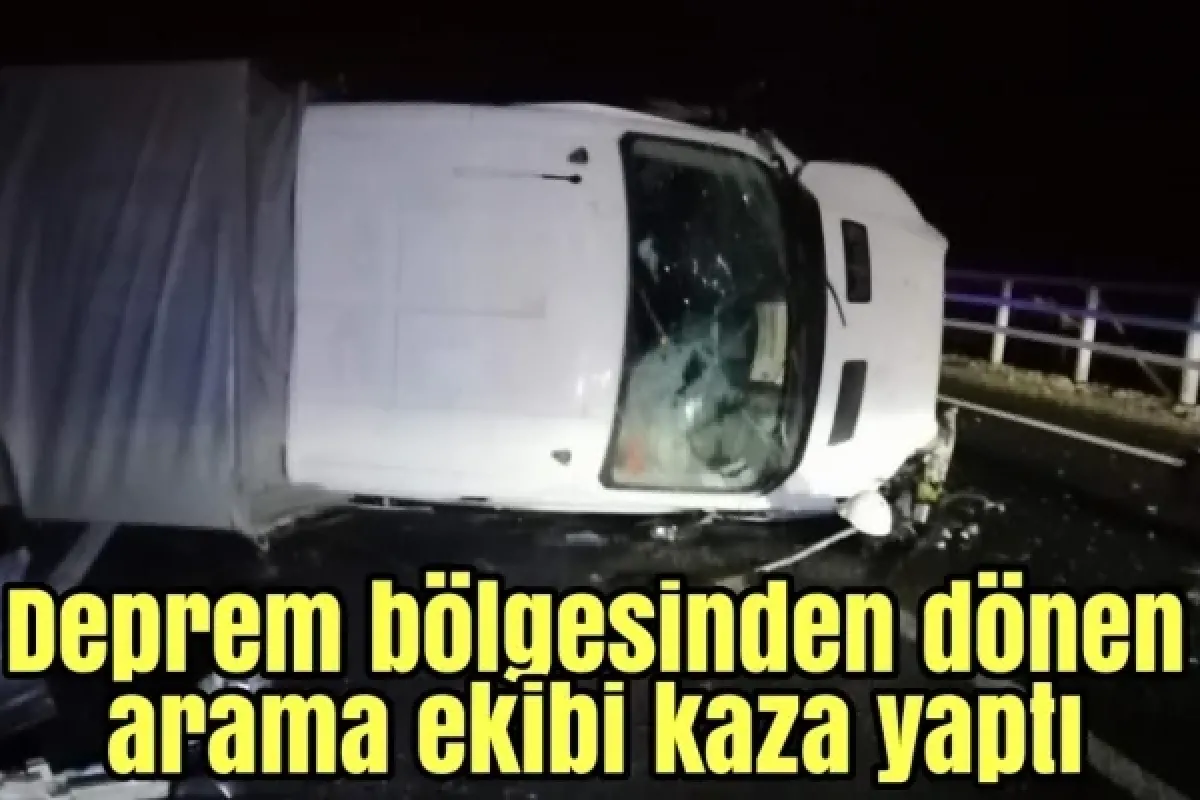 Deprem bölgesinden dönen arama ekibi İnegöl'de kaza yaptı