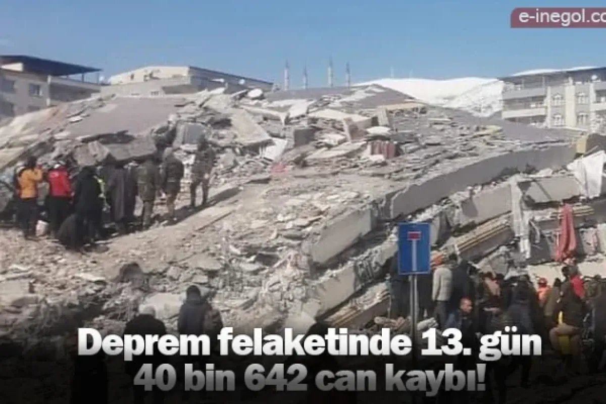 Deprem felaketinde 13. gün: 40 bin 642 can kaybı!