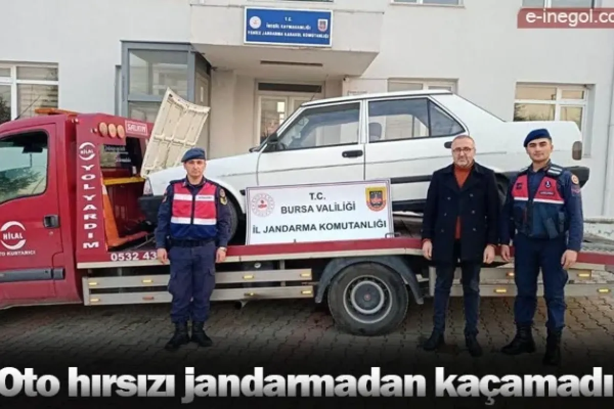 Oto hırsızı jandarma tarafından yakalandı