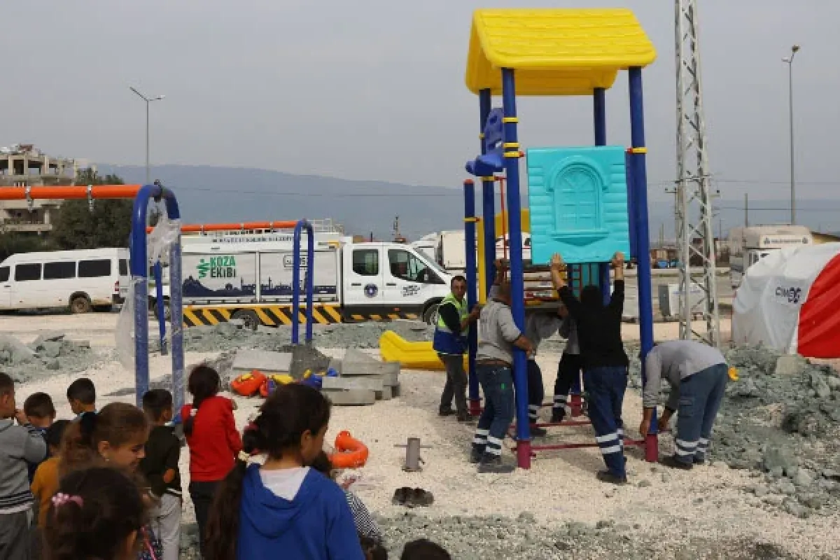 Büyükşehir’den depremzede çocuklara oyun parkı