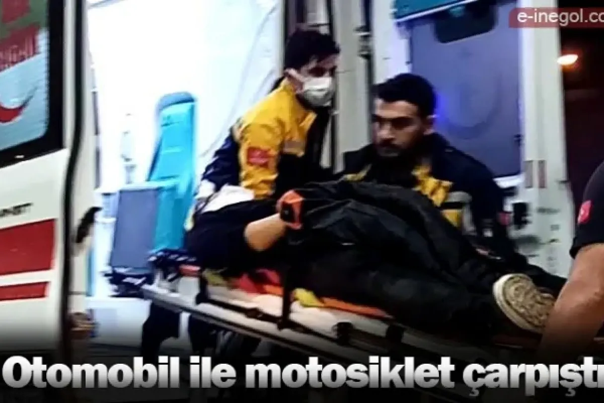 Otomobil ile motosiklet çarpıştı