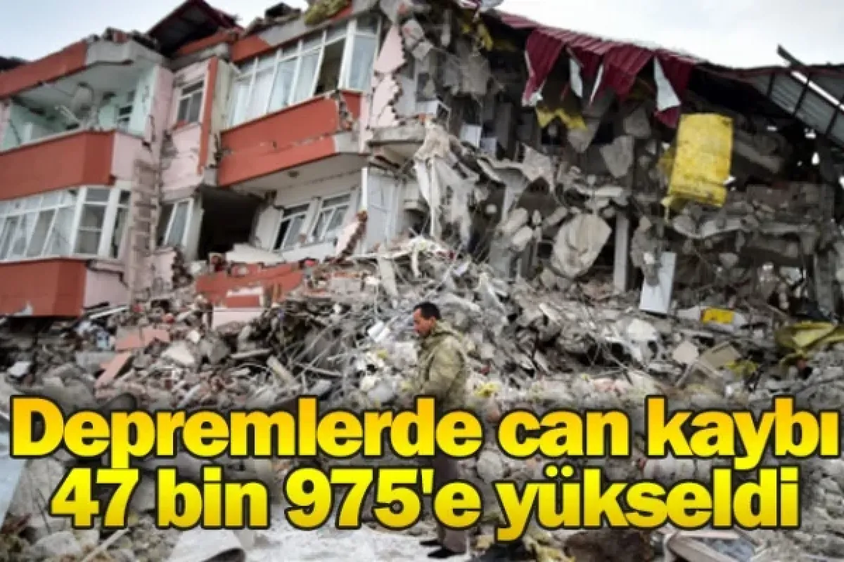 Depremlerde can kaybı 47 bin 975'e yükseldi