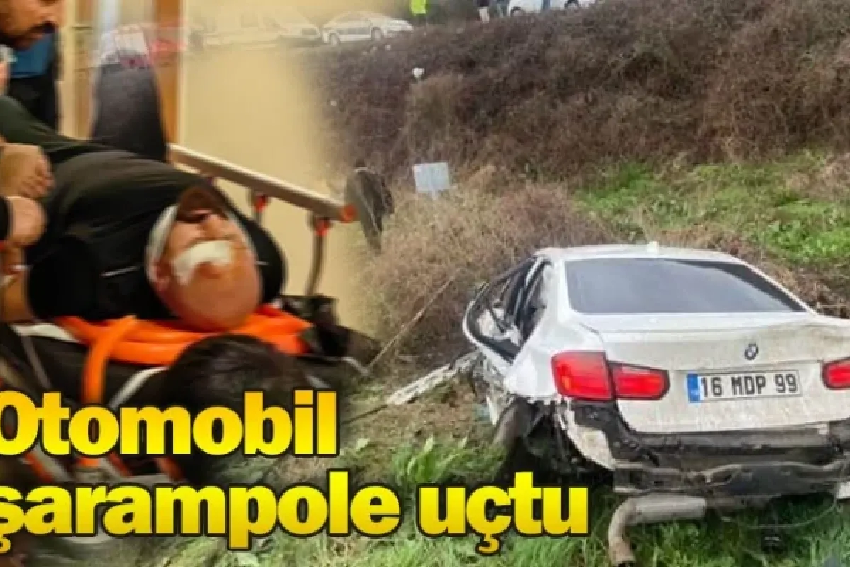 Otomobil şarampole uçtu