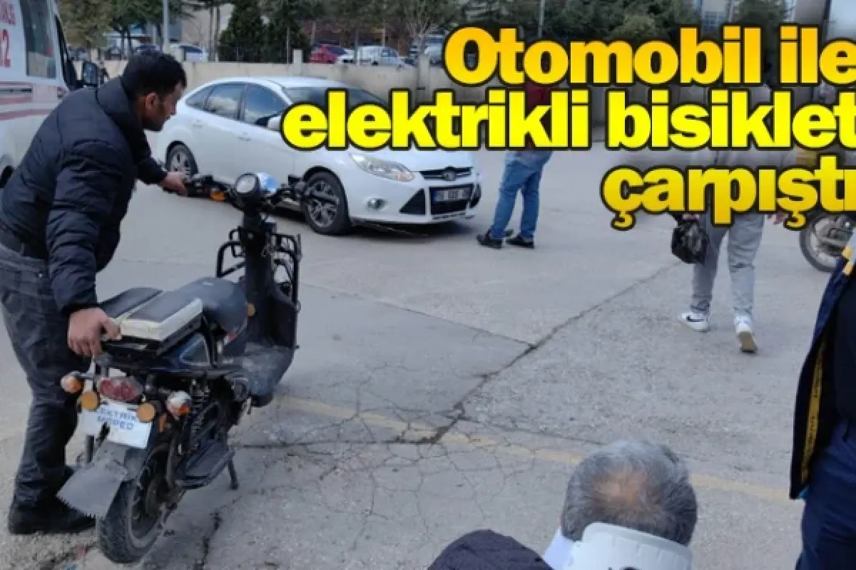 Otomobil ile elektrikli bisiklet çarpıştı
