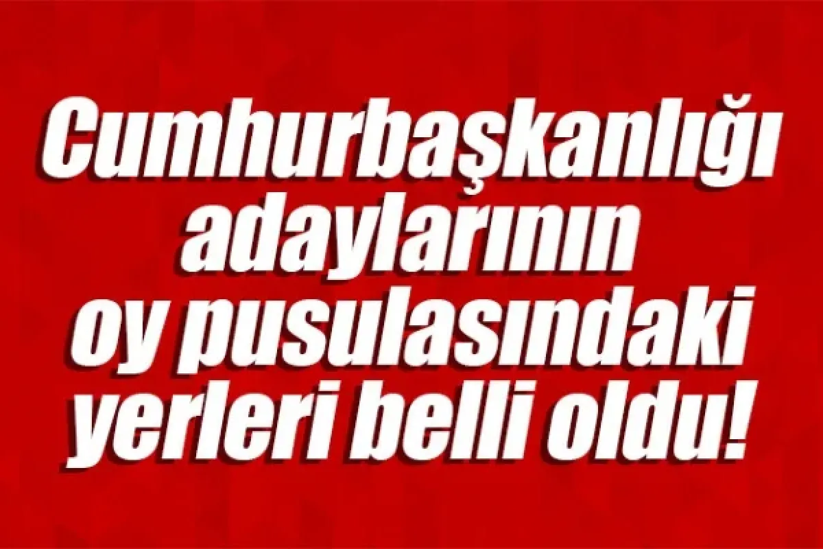 Cumhurbaşkanlığı adaylarının oy pusulasındaki yerleri belli oldu!