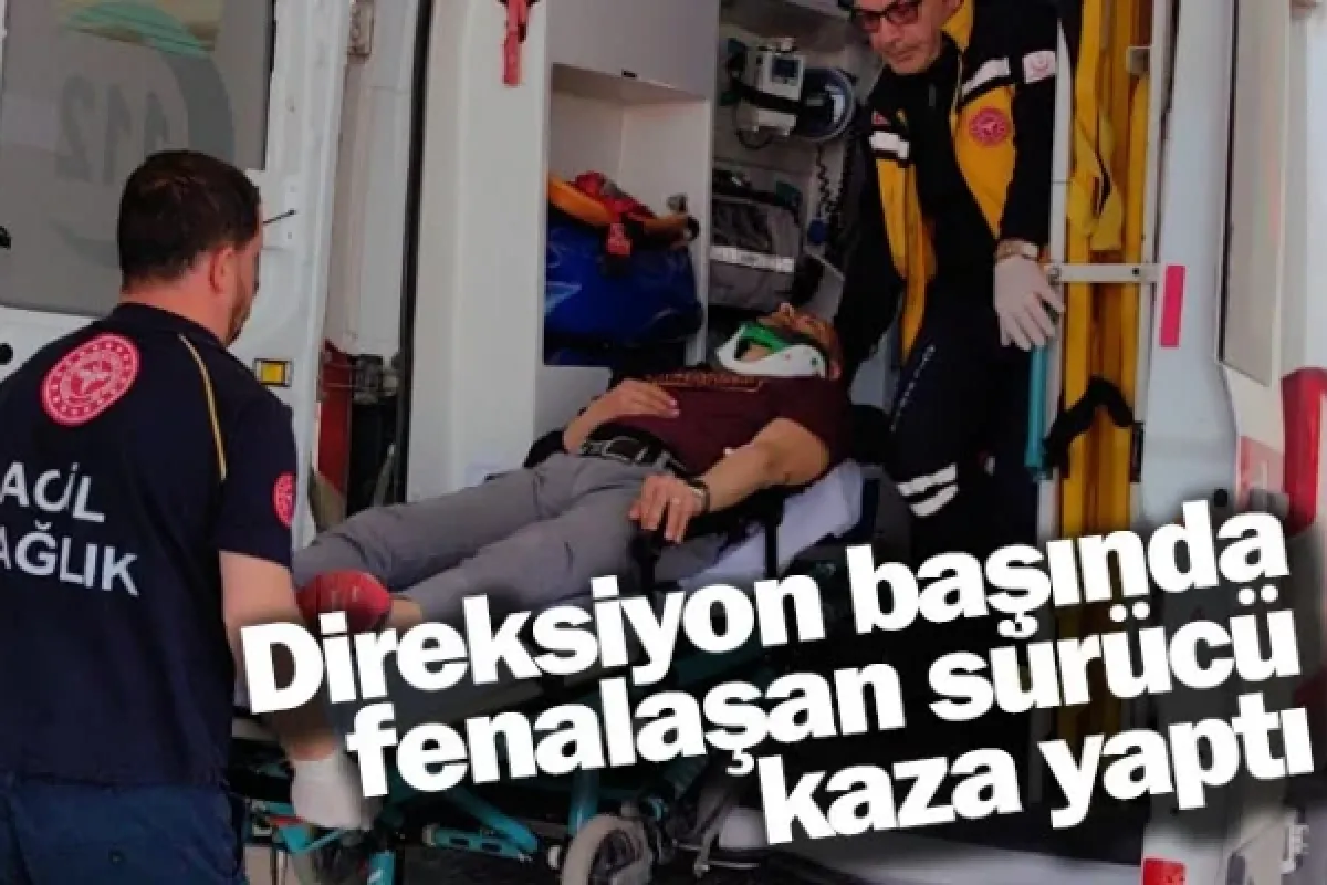 Direksiyon başında fenalaşan sürücü kaza yaptı