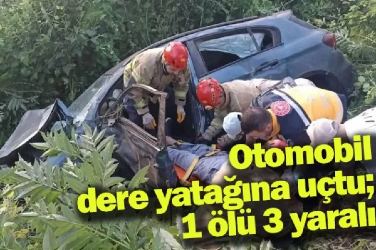 Otomobil dere yatağına uçtu; 1 ölü 3 yaralı