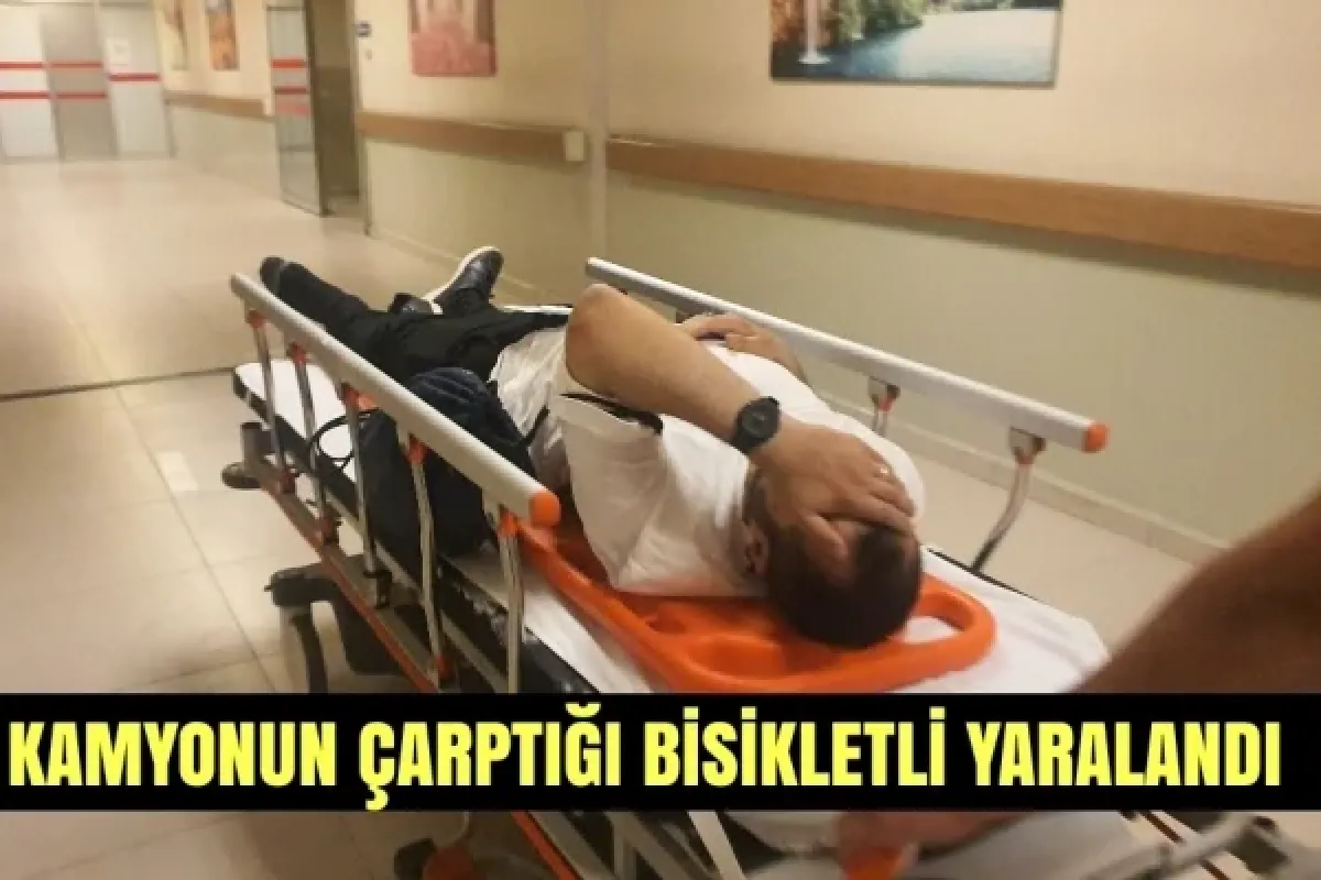 Kamyonun çarptığı bisikletli yaralandı