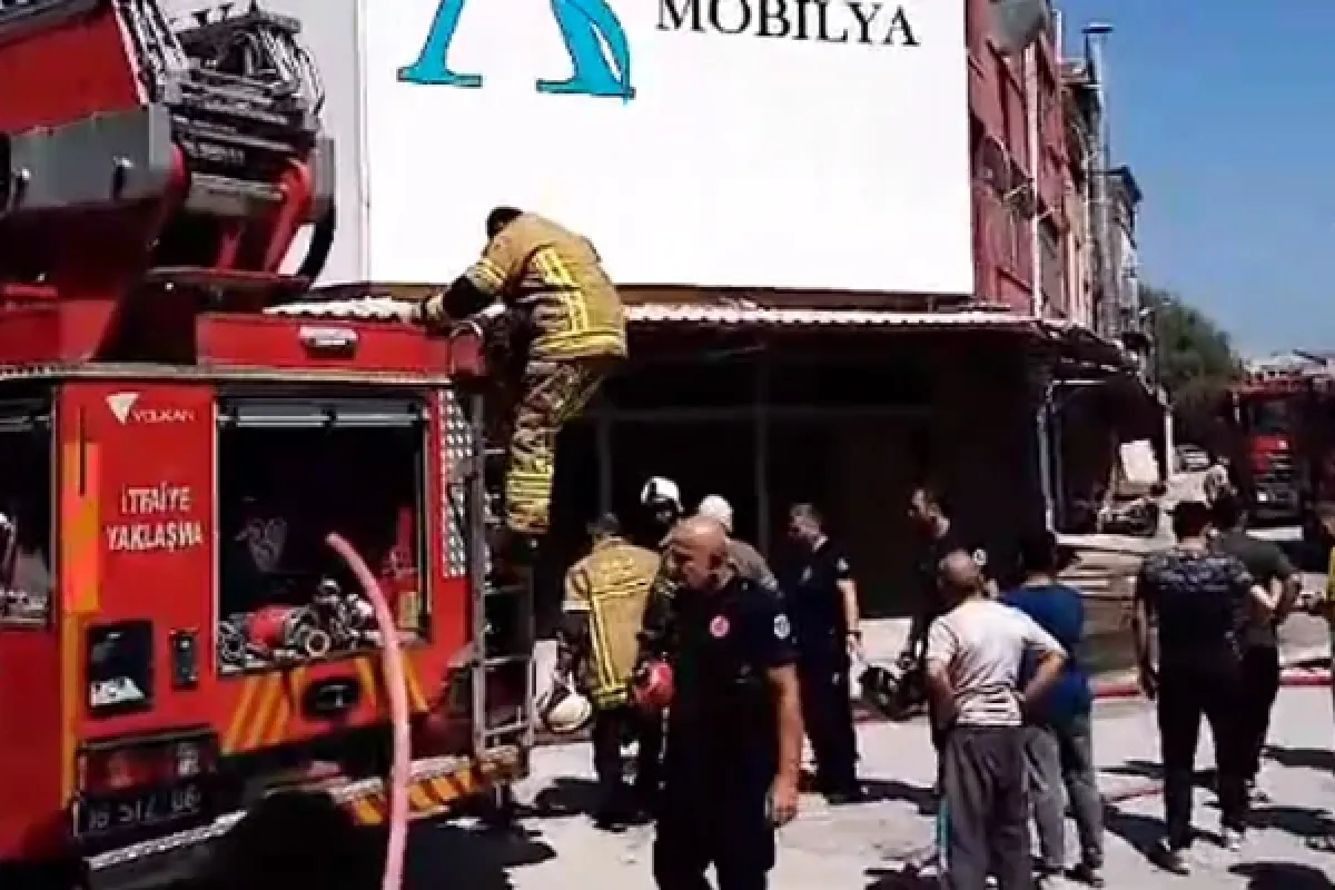 Mobilya atölyesinde korkutan yangın