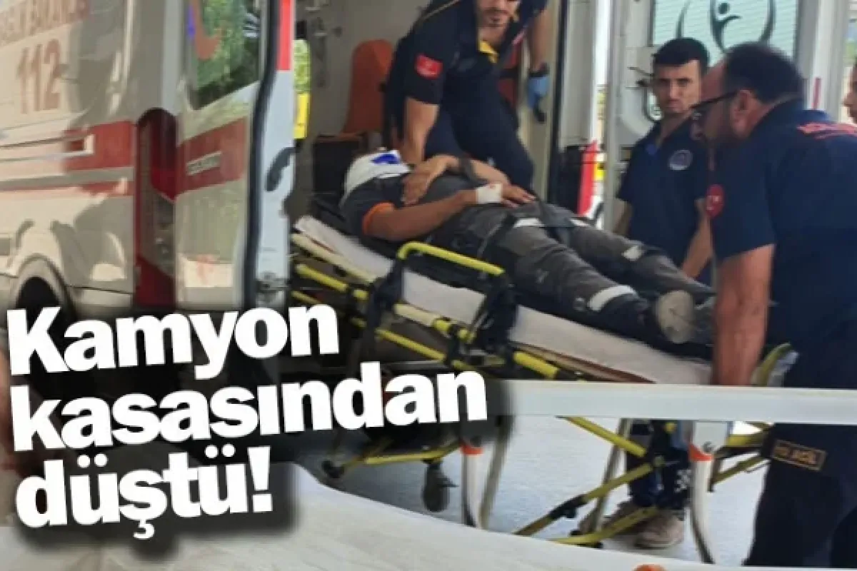 Kamyon kasasından düştü!