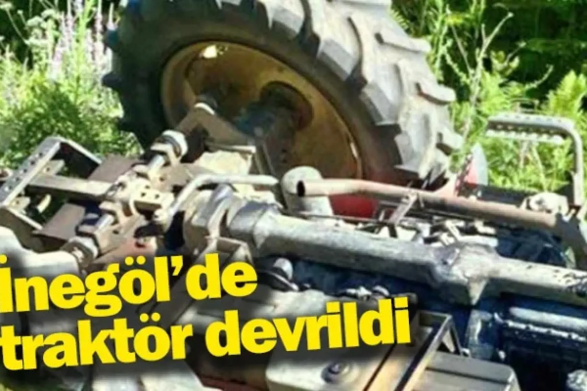İnegöl'de traktör devrildi