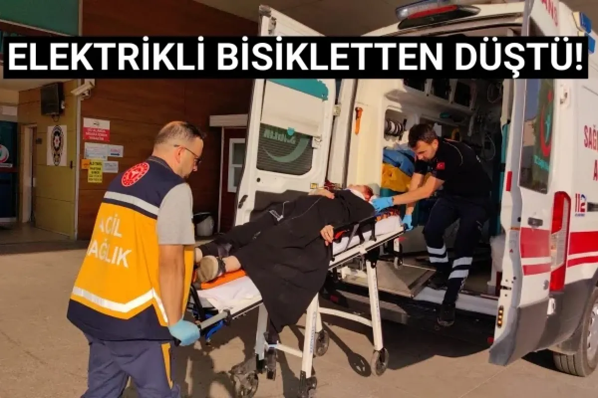 Elektrikli bisikletten düştü!