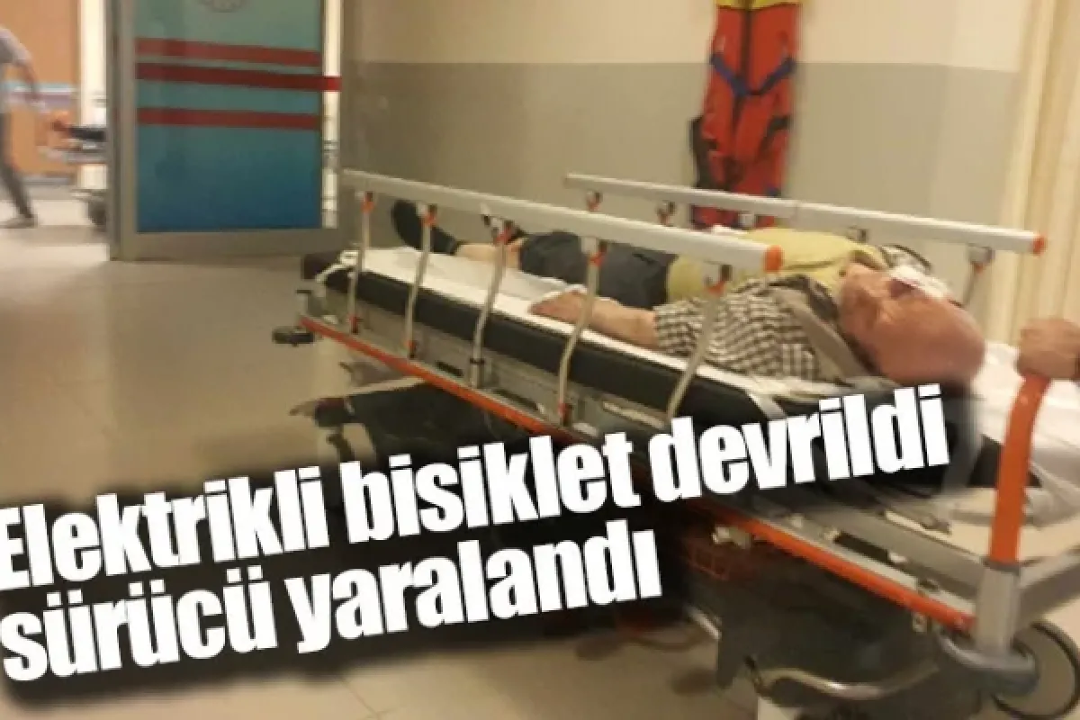Elektrikli bisiklet devrildi, sürücü yaralandı