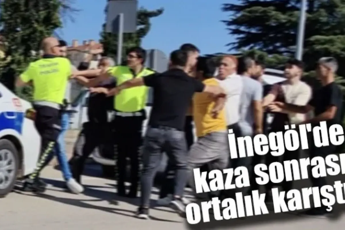 İnegöl'de kaza sonrası ortalık karıştı