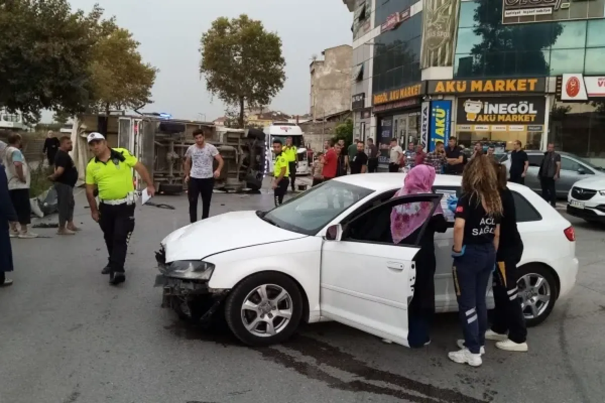 İnegöl'de korkutan kaza