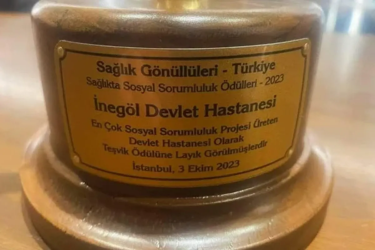 İnegöl Devlet Hastanesine ödül