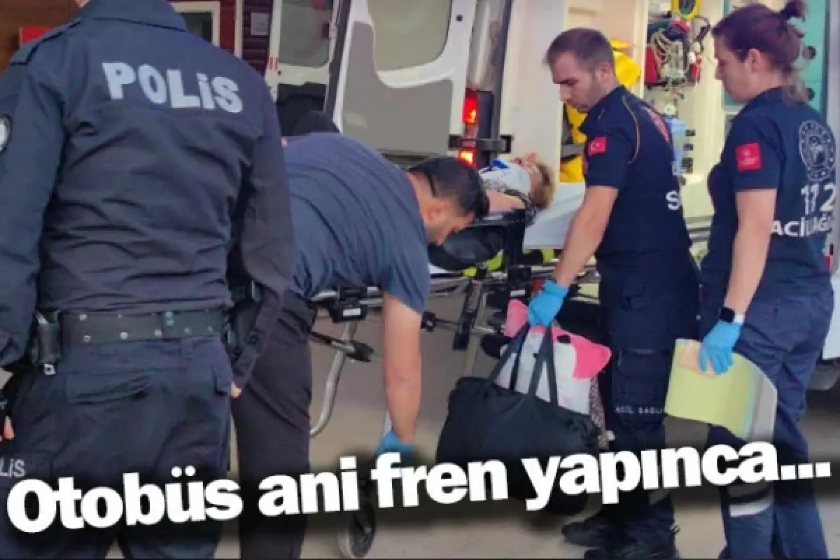 Otobüs ani fren yapınca...