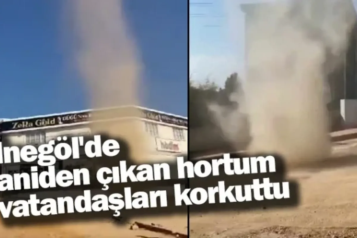 İnegöl'de aniden çıkan hortum vatandaşları korkuttu