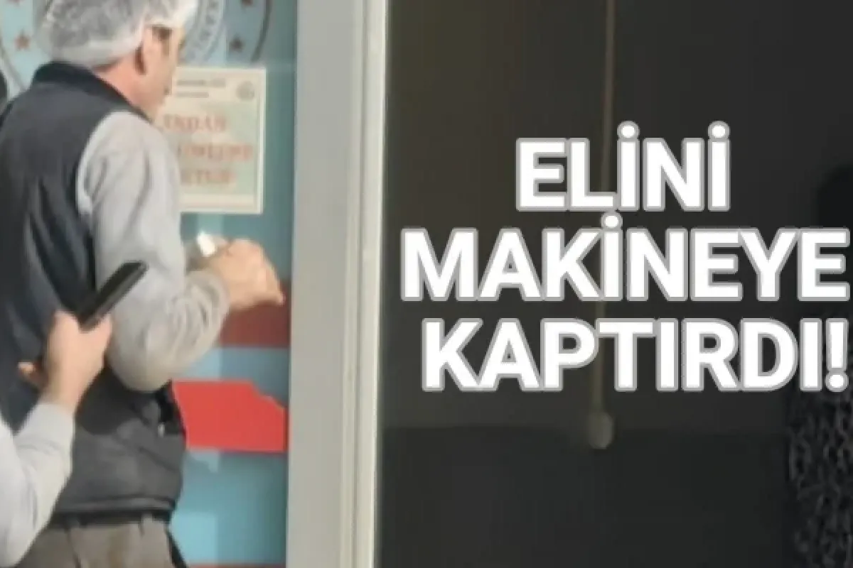 Elini makineye kaptırdı!