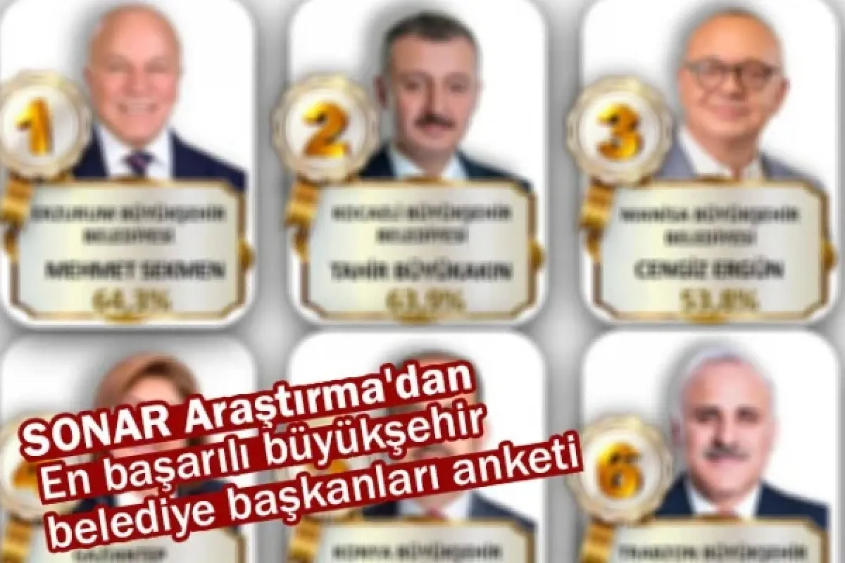 SONAR Araştırma'dan en başarılı büyükşehir belediye başkanları anketi